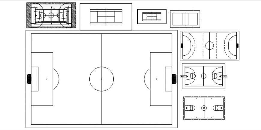 CAd drawings details of badminton field    