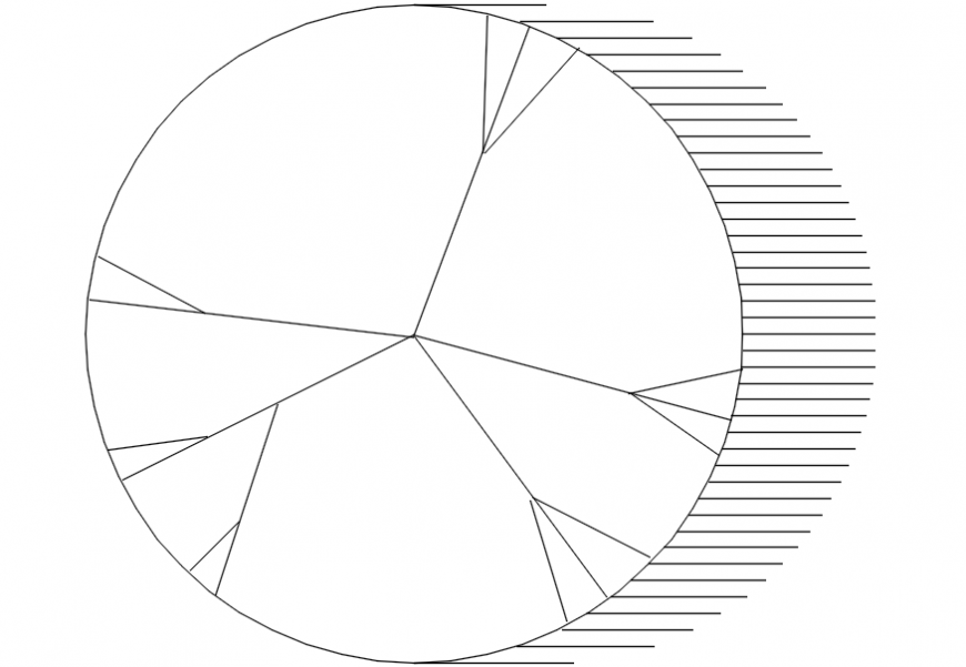 CAd drawings details of circle survey shade design cut