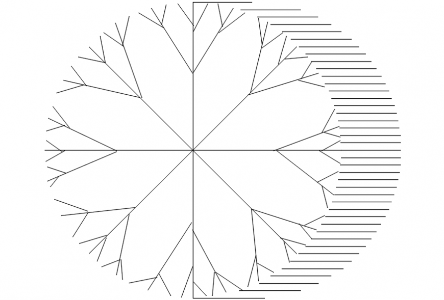 CAd drawings details of circle wheel shade 