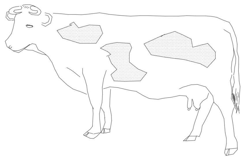 CAd drawings details of cow  