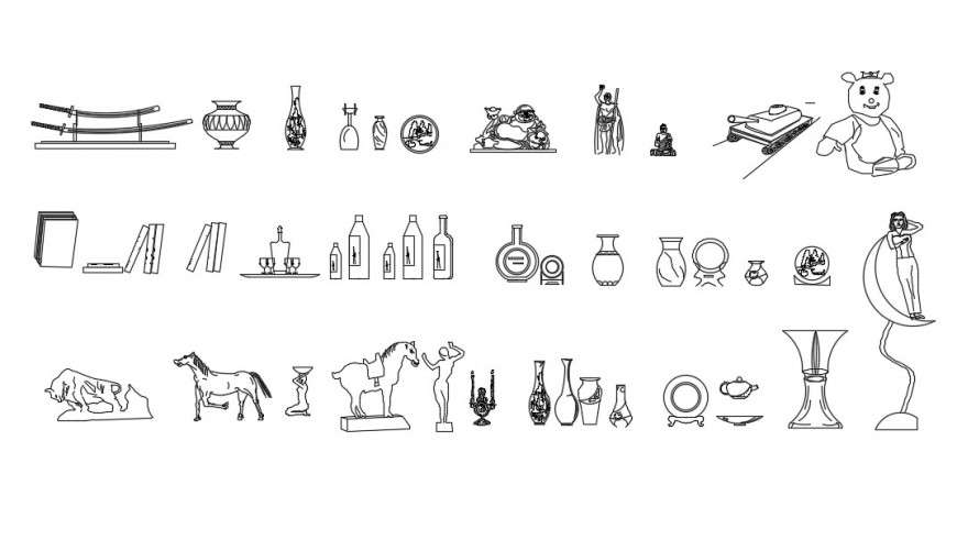 CAd drawings details of decoration toys detail