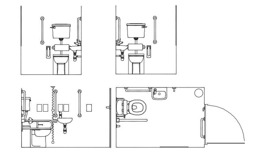 CAd drawings details of disabled toilet units