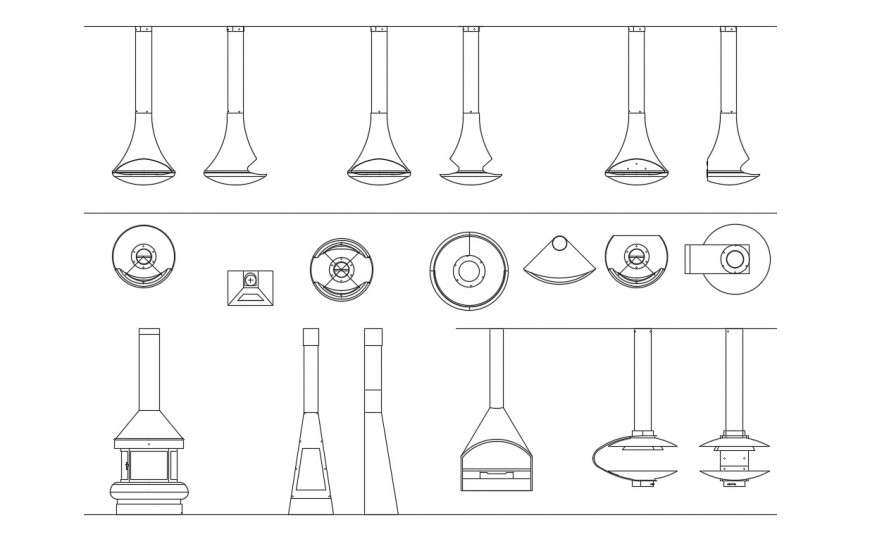 CAd drawings details of front elevation of fire place
