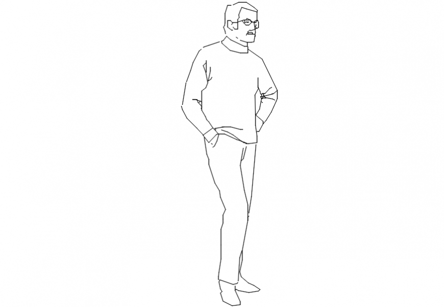 CAd drawings details of glasses  people