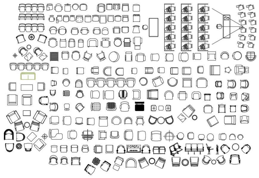 CAd drawings details of hospital waiting lobby connected steel  chairs