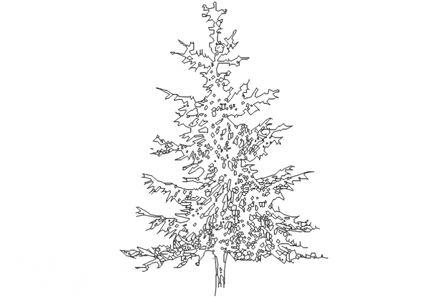 CAd drawings details of long ghost Christmas dotted tree