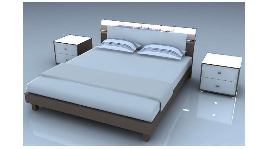 Cad drawings details of luxury bed with side table