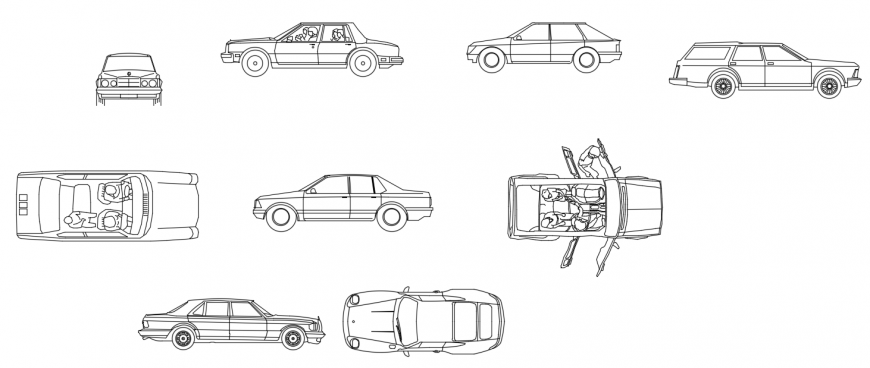 Cad drawings details of luxury cars  