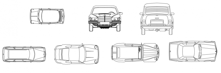 CAd drawings details of luxury cars