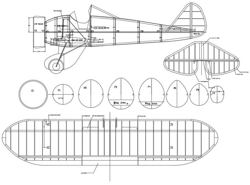 CAd drawings details of pea shooter airplane parts elevation