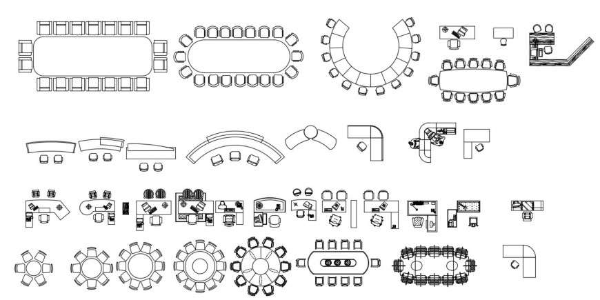 CAd drawings details of round auditorium conference table 2