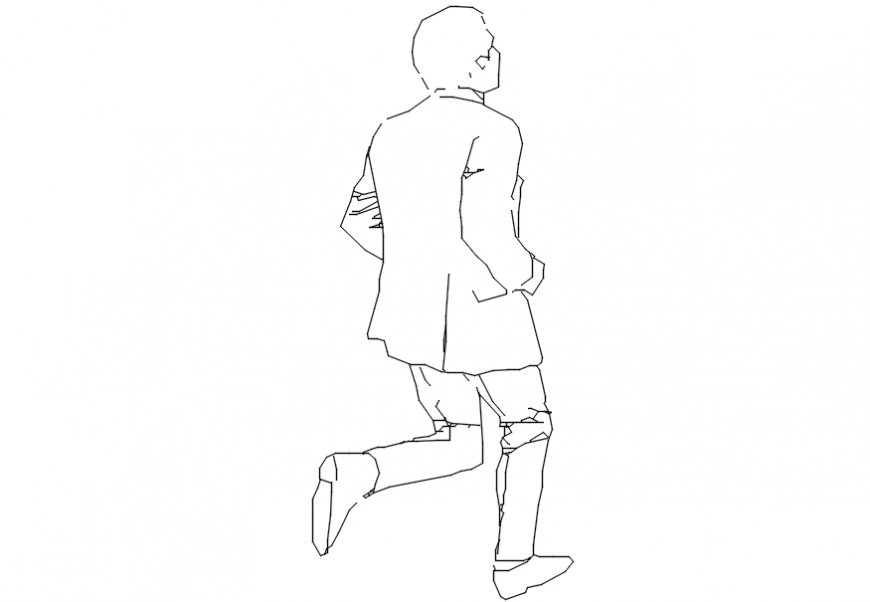 CAd drawings details of running people