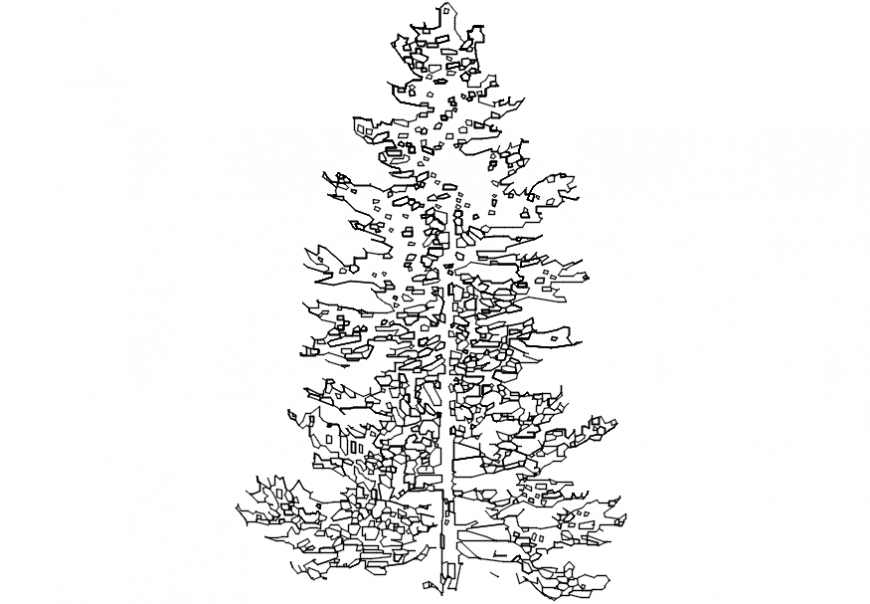 CAd drawings details of small Christmas  leaf  