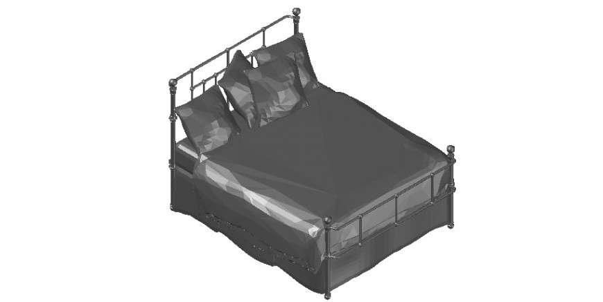 Cad drawings details of smooth bed