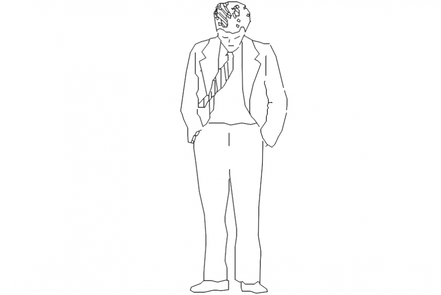 CAd drawings details of tensed people
