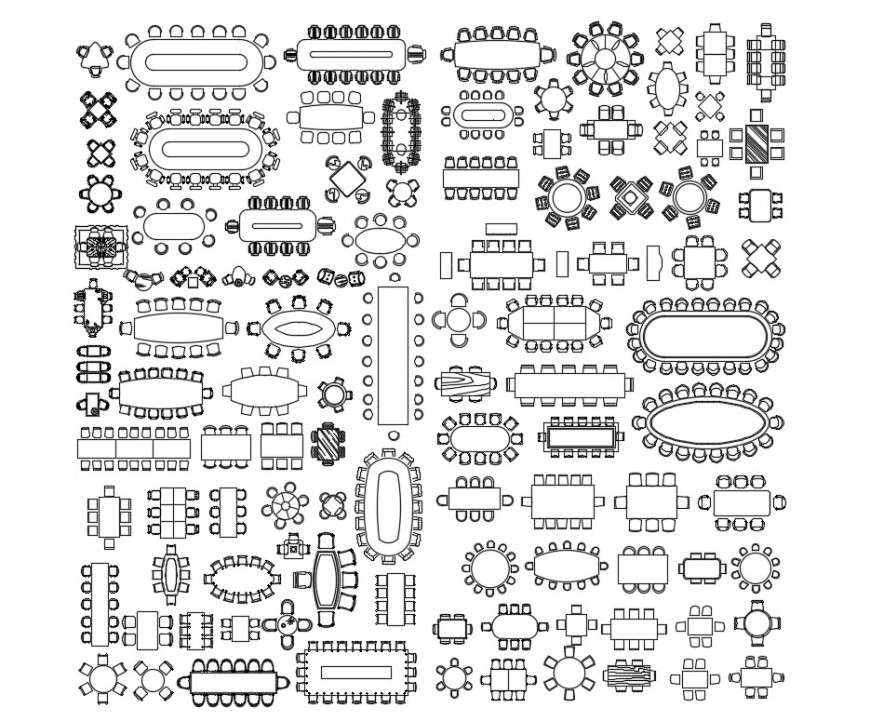 CAd drawings details of the set of dining area