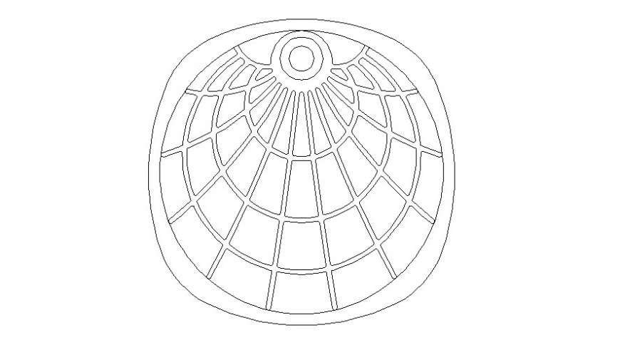 Cad drawings details of top view of luxury  interior pattern boxed curved