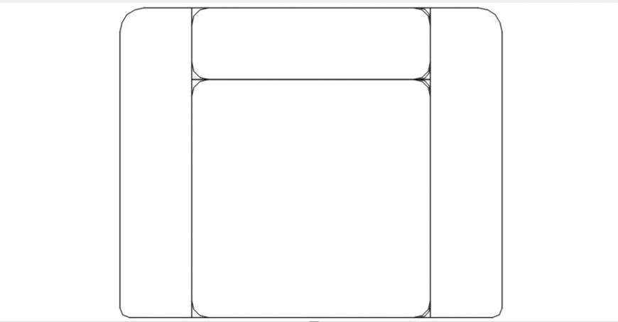 CAd drawings details of top view of one seater sofa