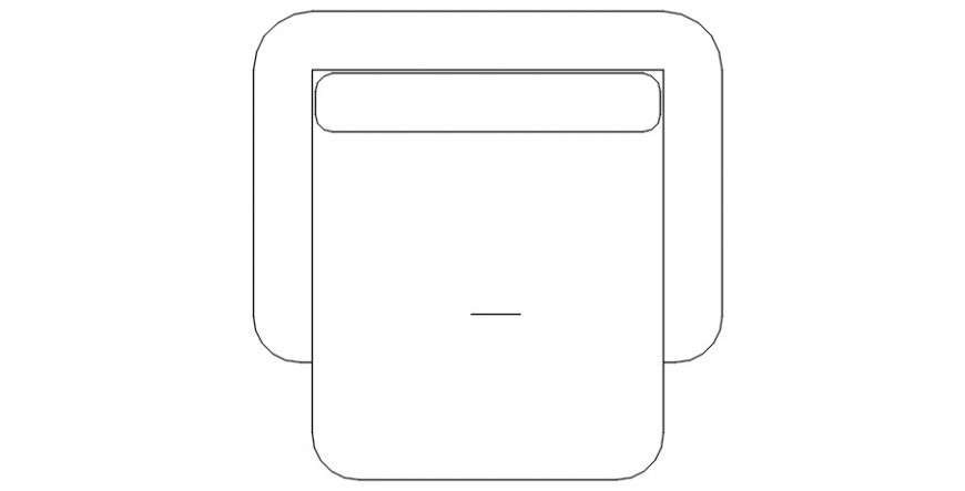 Cad drawings details of top view of sofa cum chair for manager cabin  