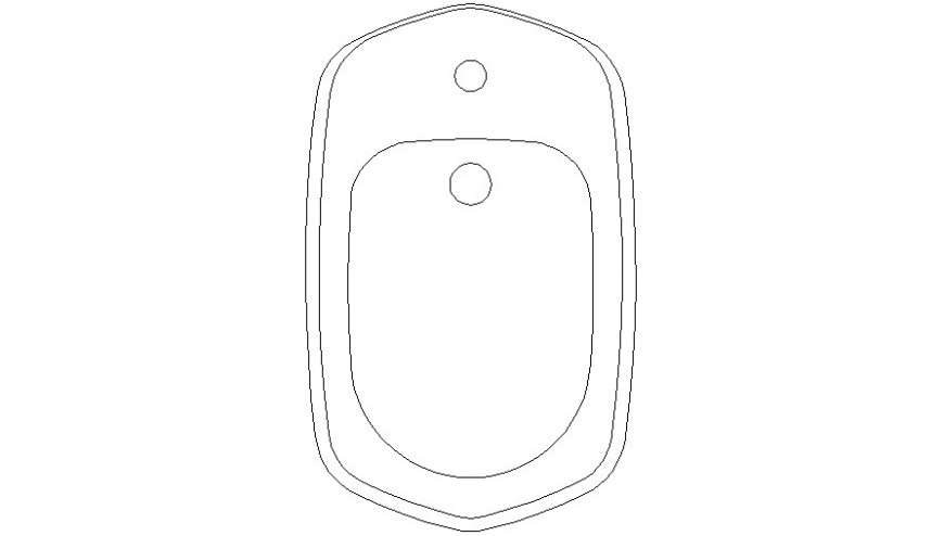 CAD drawings details of top view of washroom  closet   boxed curved
