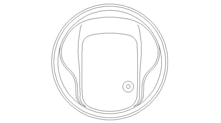 CAd drawings details of top view of washroom  jacuzzi