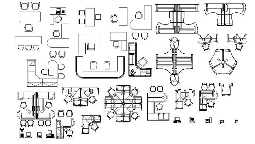 CAD furniture drawings details of furniture blocks 2d view dwg file