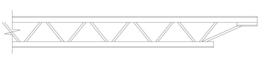 CAD structural drawing details of roof struts dwg file