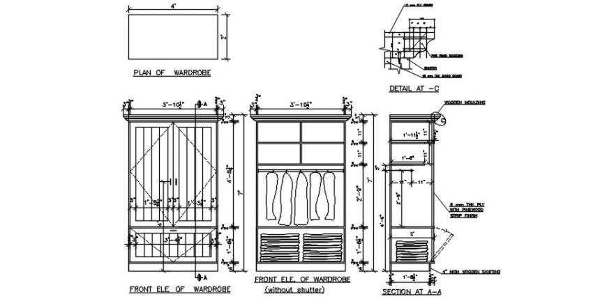 CAD wardrobe Furniture blocks autocad software file