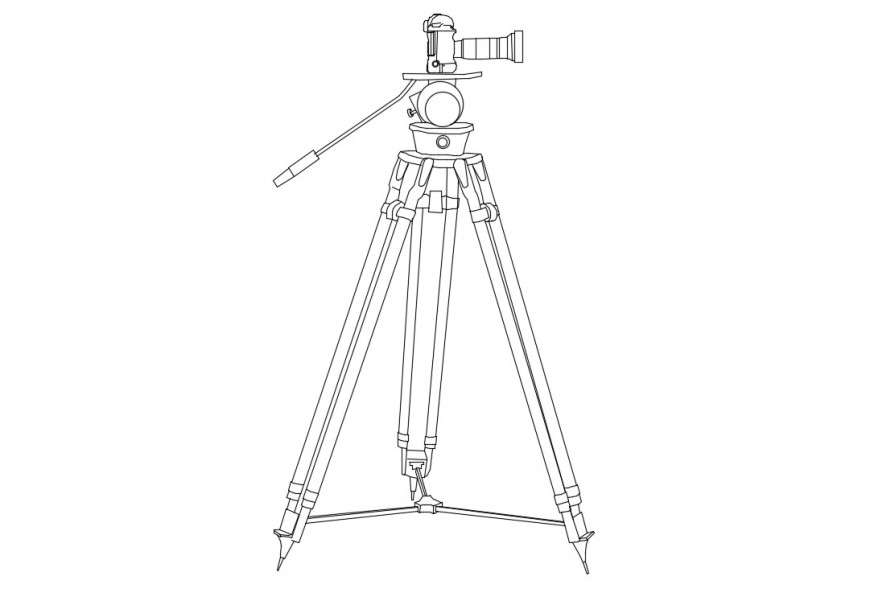 Camera tripod stands details 3d drawings dwg file