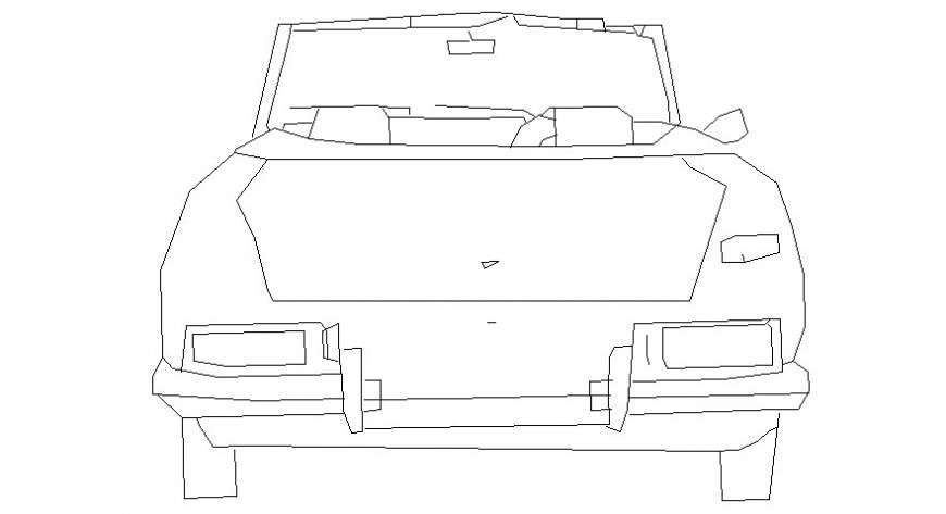 Car front elevation in vehicle block of AutoCAD