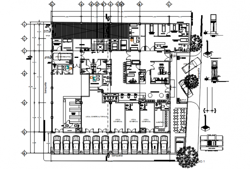 car parking area in hospital detail