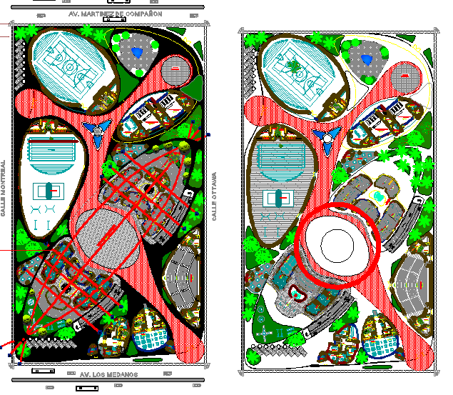 Private school lay-out autocad file DWG