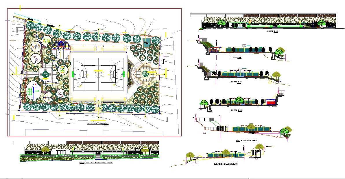 Park architecture lay-out plan