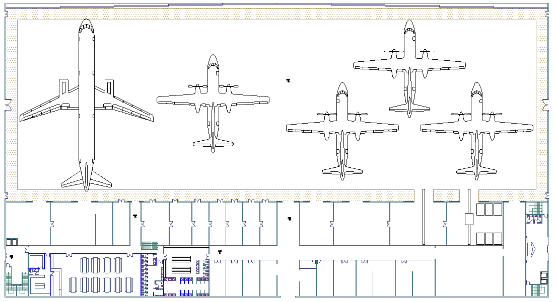 Modern Airport Layout Plan in DWG for AutoCAD Use