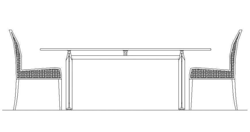 2D AutoCAD Drawing of Chair and Desk Table Layout View