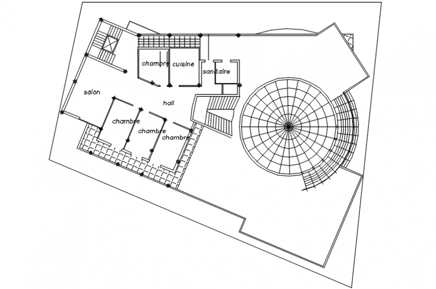 Chamber top view sectional plan