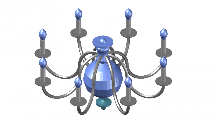 Chandelier 2d model design dwg file