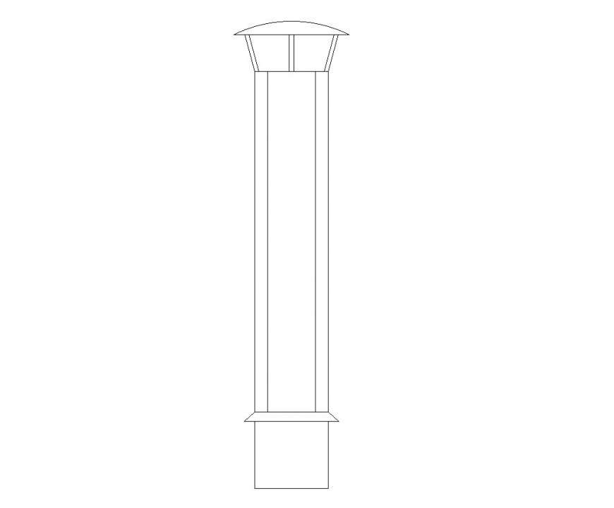 Chimney flue cad block layout file