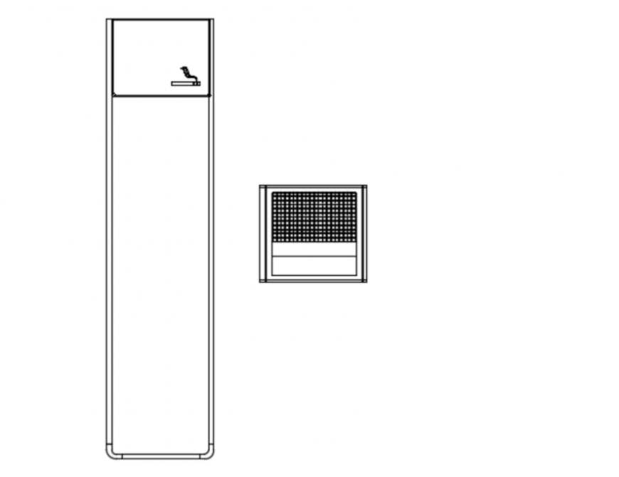 Cigarette bin top view model detail