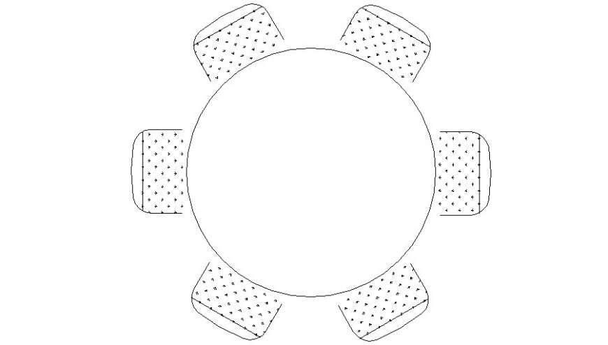 Circular Table and Chair CAD Elevation View in AutoCAD file
