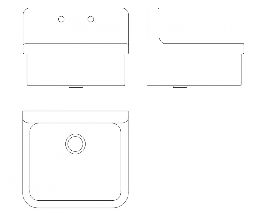 Cleaners stone kitchen sink cad block design dwg file