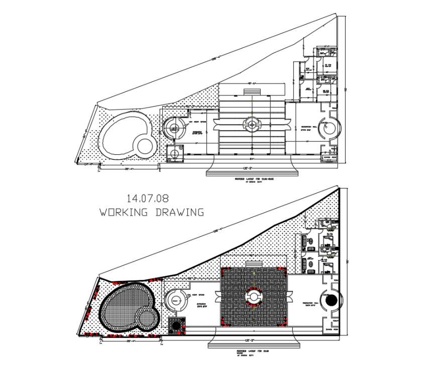 Club house detail dwg file and  working drawing in autocad format