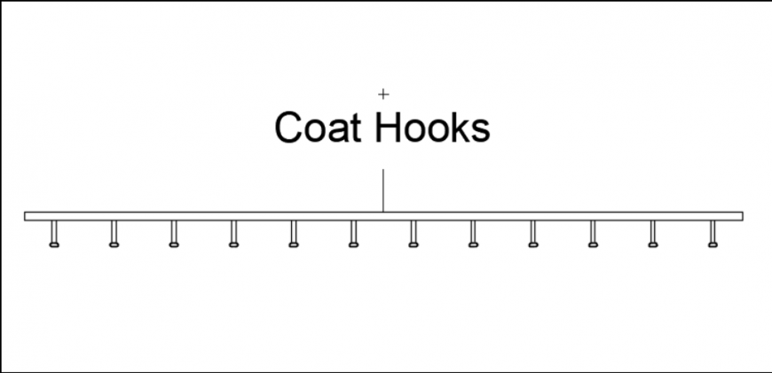 Coat Hook Plan DWG Drawing for Interior Wall Design