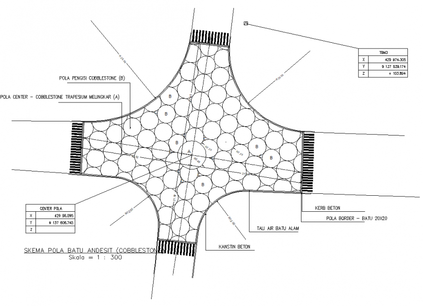 Cobble stone pattern plan layout file