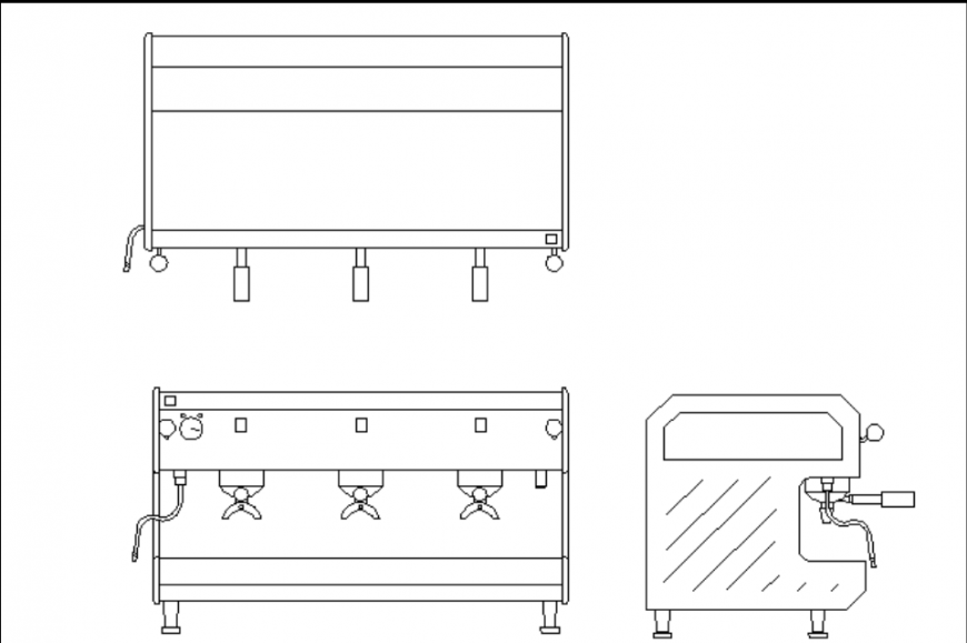 Coffee machine front elevation