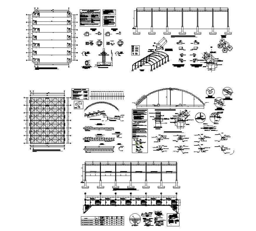 Column Beam and Roof Construction Detail AutoCAD File