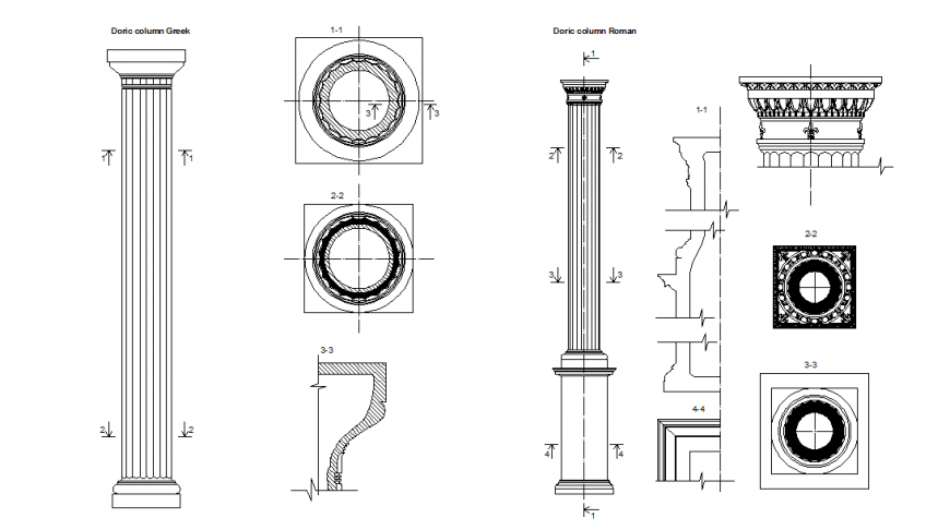 Column Block Detail in Elevation DWG file