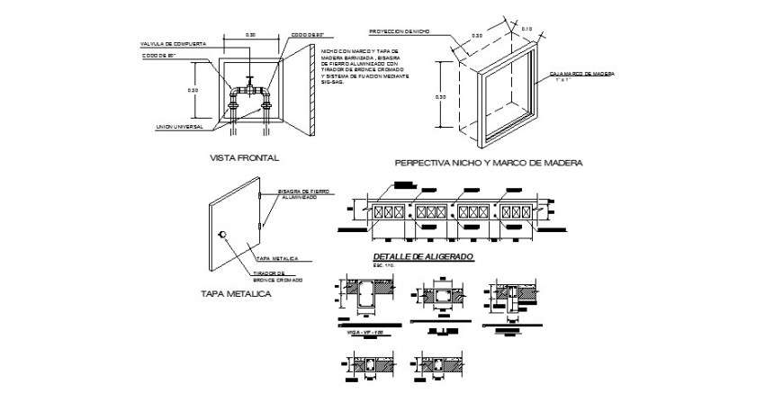 Column construction, valve assembly and house structure drawing details dwg file
