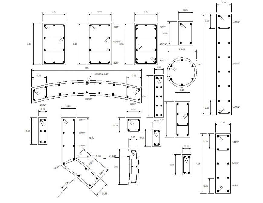 column detail autocad file