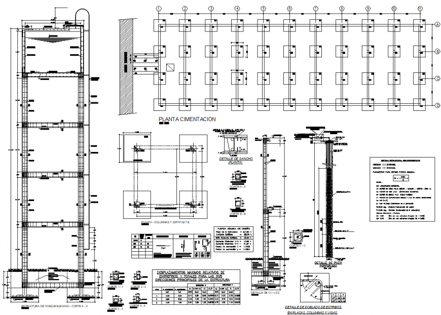 Column plan and section accommodation layout file